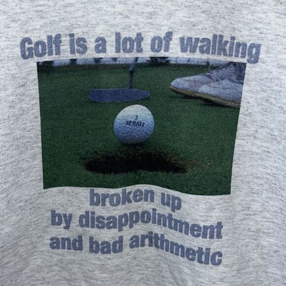 Funny Graphic Golf Lots of Walking Disappointment bad arithmetic Gray Sweatshirt - Picture 1 of 3